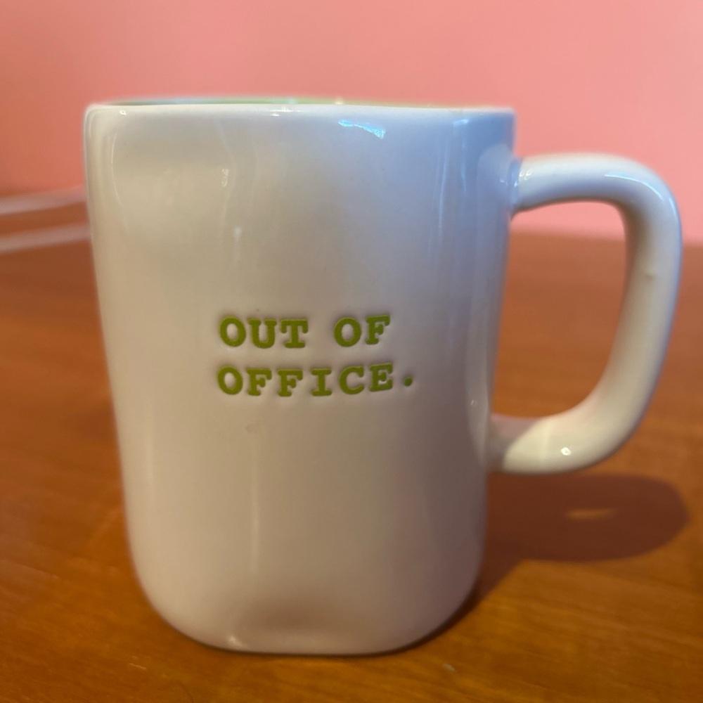 Rae Dunn White Ceramic Mug - Out of Office